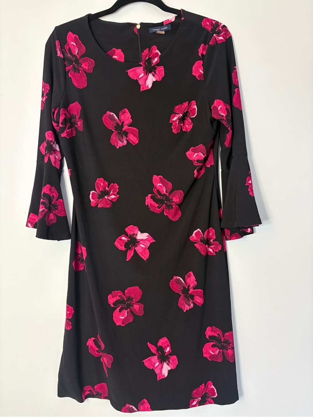Tommy Hilfiger Black Dress with Red/Pink Floral Print